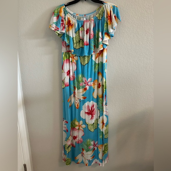 28 Palms Floral Blue Maxi Dress - Picture 2 of 6